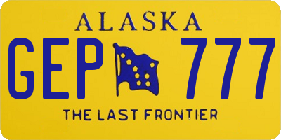 AK license plate GEP777