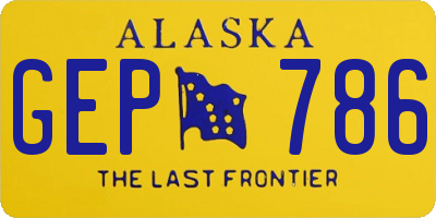 AK license plate GEP786