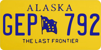 AK license plate GEP792