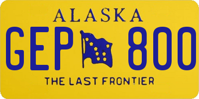 AK license plate GEP800