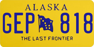 AK license plate GEP818