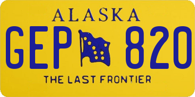 AK license plate GEP820