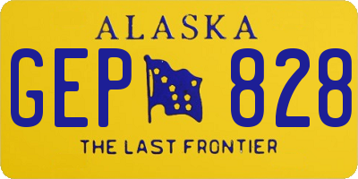 AK license plate GEP828