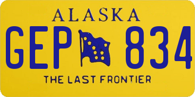 AK license plate GEP834