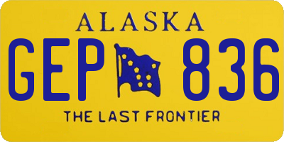AK license plate GEP836
