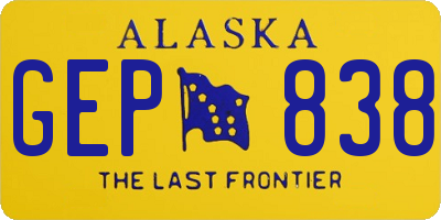 AK license plate GEP838