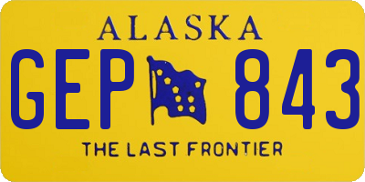 AK license plate GEP843