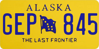 AK license plate GEP845