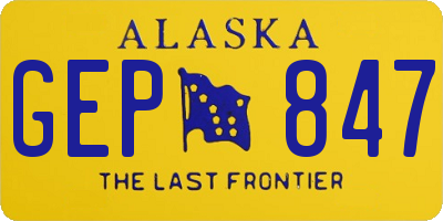 AK license plate GEP847