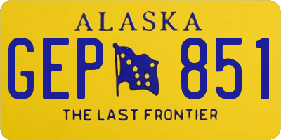 AK license plate GEP851