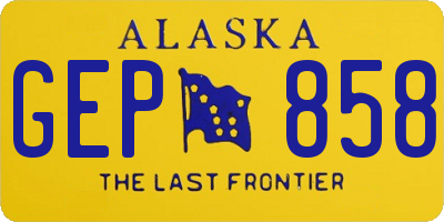 AK license plate GEP858