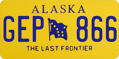 AK license plate GEP866