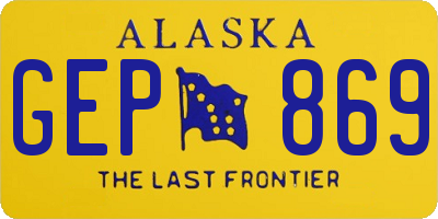 AK license plate GEP869