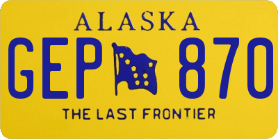 AK license plate GEP870