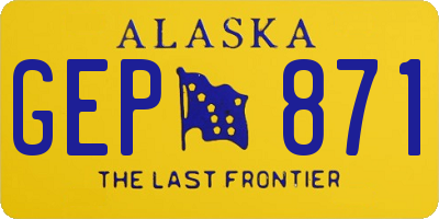 AK license plate GEP871