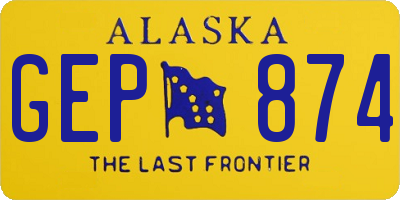 AK license plate GEP874