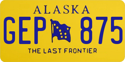 AK license plate GEP875