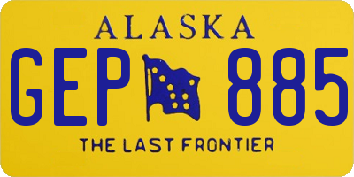 AK license plate GEP885