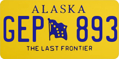 AK license plate GEP893