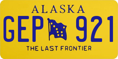 AK license plate GEP921