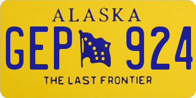 AK license plate GEP924
