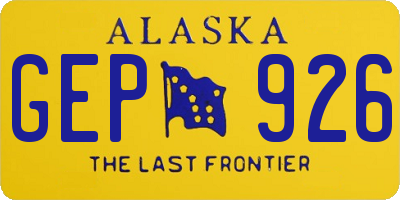 AK license plate GEP926
