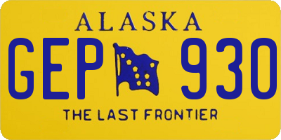 AK license plate GEP930
