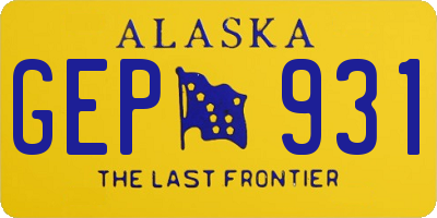 AK license plate GEP931