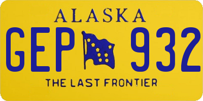 AK license plate GEP932