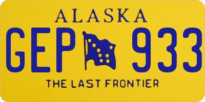 AK license plate GEP933