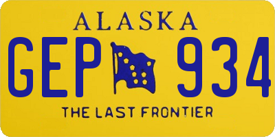 AK license plate GEP934