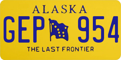 AK license plate GEP954