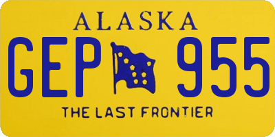 AK license plate GEP955