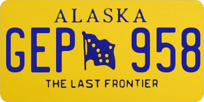 AK license plate GEP958