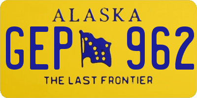 AK license plate GEP962