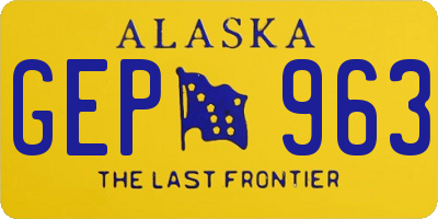 AK license plate GEP963