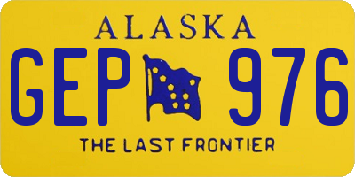 AK license plate GEP976