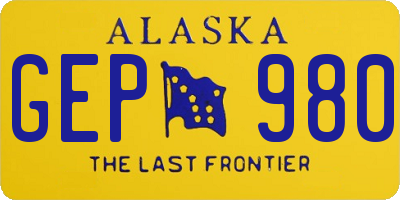 AK license plate GEP980