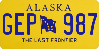 AK license plate GEP987