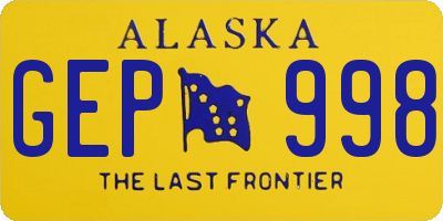 AK license plate GEP998