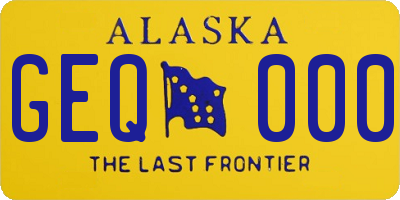AK license plate GEQ000