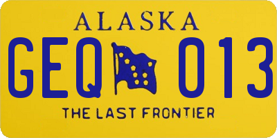 AK license plate GEQ013