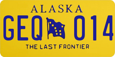 AK license plate GEQ014