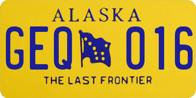 AK license plate GEQ016
