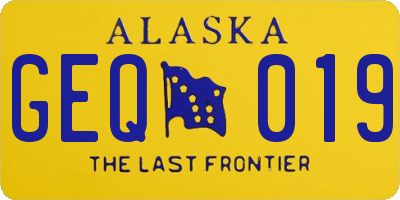 AK license plate GEQ019