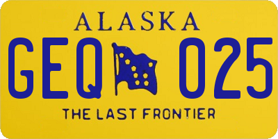 AK license plate GEQ025