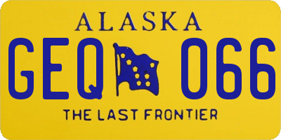 AK license plate GEQ066
