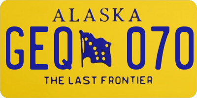 AK license plate GEQ070