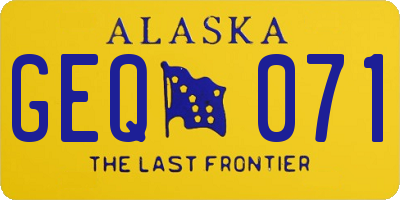 AK license plate GEQ071