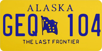 AK license plate GEQ104